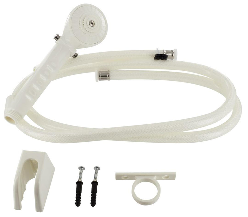 Single Function Showerhead (White) with 60" Hose